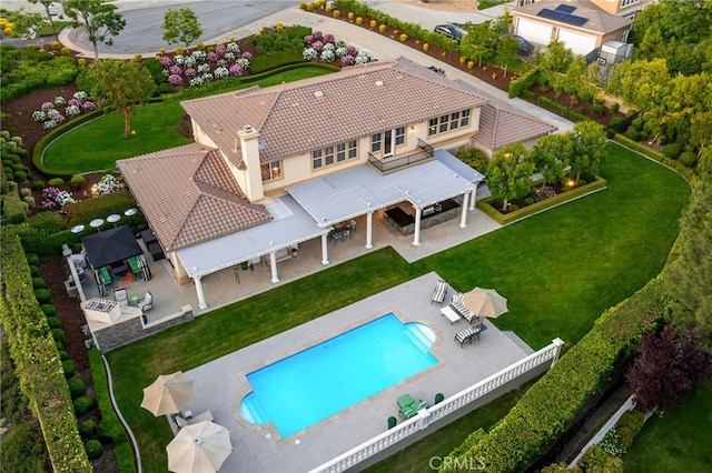 4160 New Hampshire Ave, Claremont, CA 91711 - view from above of property featuring a pool area