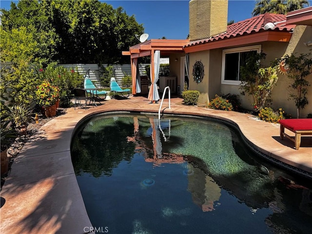 1351 E Gem Cir, Palm Springs, CA 92262 - view of pool with a patio and central AC unit