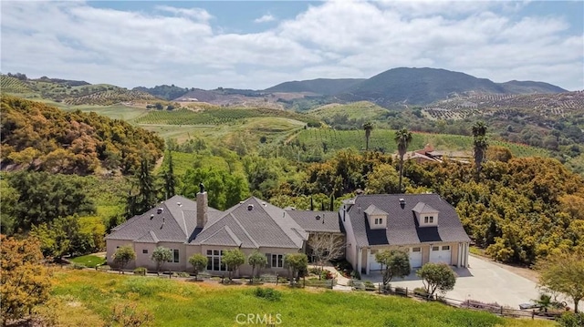 26525 Carancho Rd, Temecula, CA 92590 - aerial view of property and surrounding area with a mountainous background and a forest