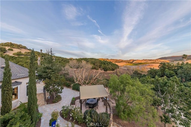 26525 Carancho Rd, Temecula, CA 92590 - view of yard with a patio area, a gazebo, and a mountain view