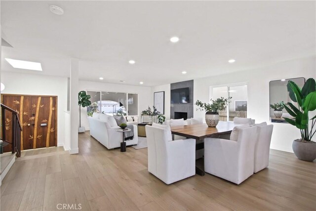17805 Winterberry St, Fountain Valley, CA 92708 - dining room with light wood-type flooring and recessed lighting