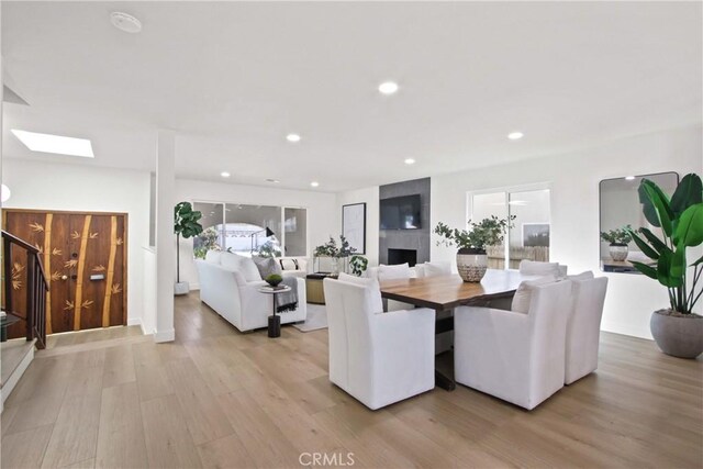 17805 Winterberry St, Fountain Valley, CA 92708 - dining space with light wood finished floors and recessed lighting