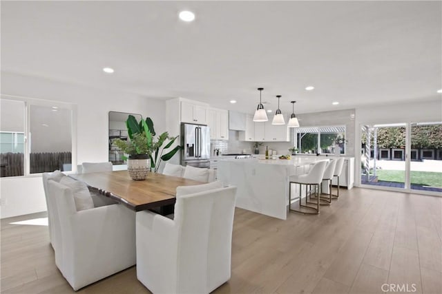 17805 Winterberry St, Fountain Valley, CA 92708 - dining room featuring recessed lighting and light wood finished floors