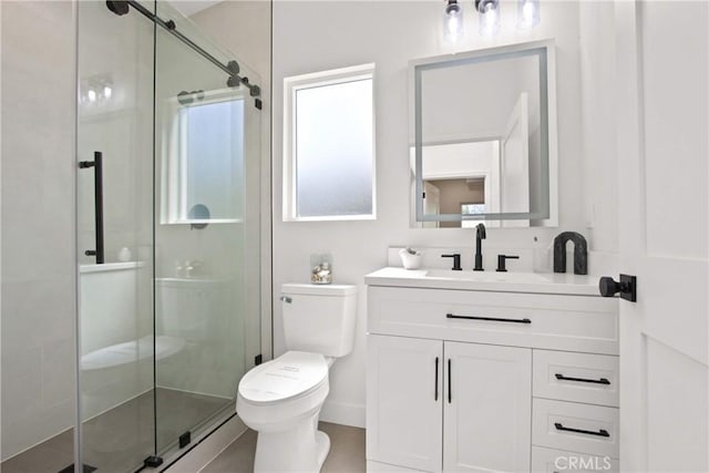 17805 Winterberry St, Fountain Valley, CA 92708 - bathroom with toilet, vanity, and a stall shower
