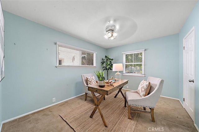 435 Orlena Ave, Long Beach, CA 90814 - carpeted office featuring a ceiling fan and baseboards