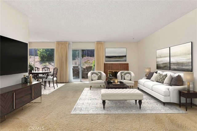 2740 Whitney St, San Diego, CA 92111 - living area featuring light colored carpet and a textured ceiling