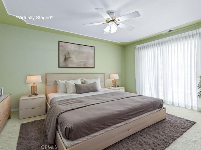 917 Saint Ann, Paso Robles, CA 93446 - bedroom with light colored carpet and a ceiling fan