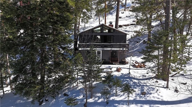 2484 Pine Dr, Running Springs, CA 92382 - view of front of property with a chimney