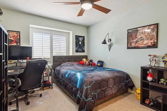 43650 Buckeye Rd, Temecula, CA 92592 - carpeted bedroom featuring an office area and ceiling fan