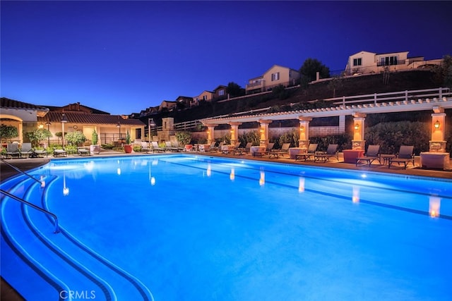 24923 Hearth Ct, Valencia, CA 91354 - pool at twilight with a community pool