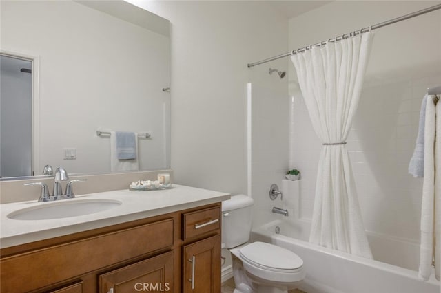 24923 Hearth Ct, Valencia, CA 91354 - bathroom featuring shower / bath combo with shower curtain and vanity