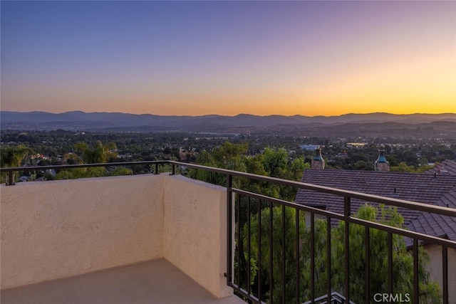 23835 Bella Vista Dr, Newhall, CA 91321 - balcony at dusk featuring a mountain view