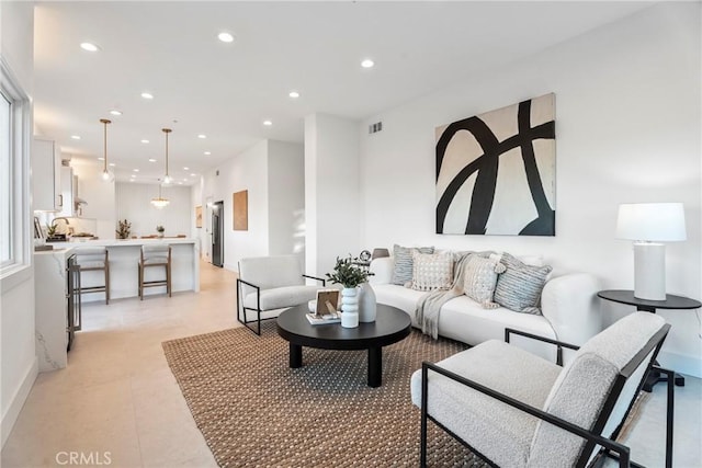 23835 Bella Vista Dr, Newhall, CA 91321 - living room with recessed lighting and baseboards
