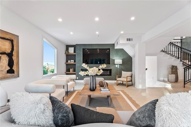 23835 Bella Vista Dr, Newhall, CA 91321 - living area with stairway and recessed lighting