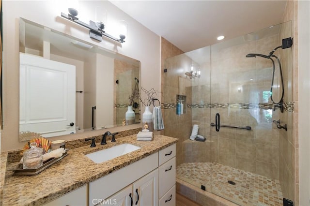 3438 Bahia Blanca W Unit B, Laguna Woods, CA 92637 - full bathroom with a stall shower and vanity