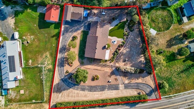 221 E Old Julian Hwy, Ramona, CA 92065 - aerial view of property's location with property parcel outlined