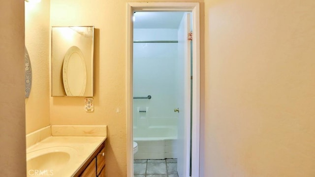 8471 Evergreen, Garden Grove, CA 92841 - bathroom with vanity, toilet, and tile patterned floors