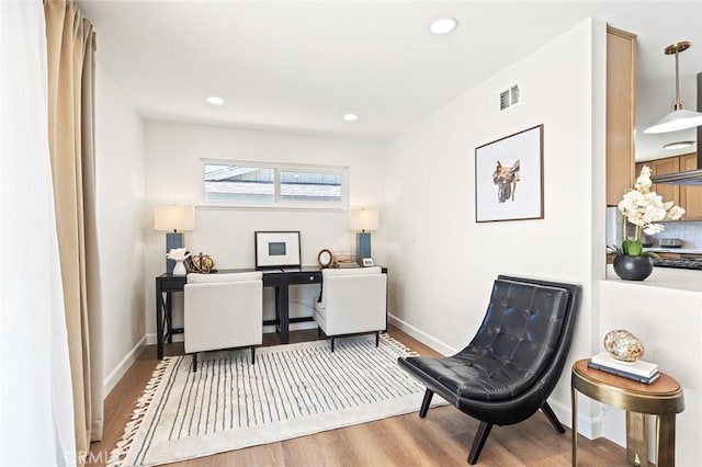 20853 Moonlake St, Diamond Bar, CA 91789 - office area with wood finished floors, baseboards, and recessed lighting