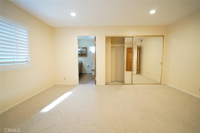 4219 Walnut Grove Ave Unit A, Rosemead, CA 91770 - unfurnished bedroom featuring recessed lighting, a closet, carpet, and ensuite bath