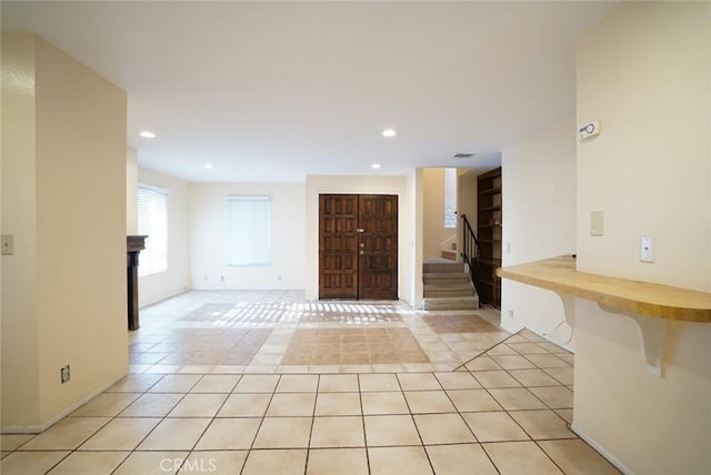 4219 Walnut Grove Ave Unit A, Rosemead, CA 91770 - entrance foyer featuring recessed lighting, light tile patterned floors, and stairway