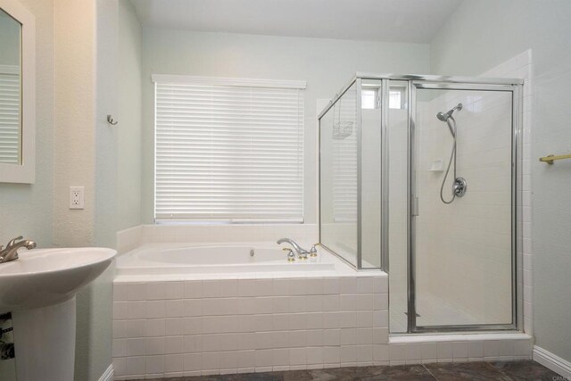 5110 Wisteria Dr, Oceanside, CA 92056 - bathroom featuring a bath, a shower stall, and a sink