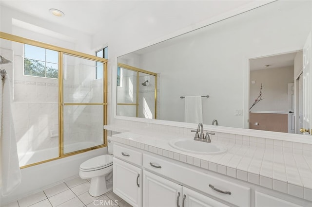 22581 Summerfield, Mission Viejo, CA 92692 - full bathroom featuring vanity, combined bath / shower with glass door, and tile patterned floors