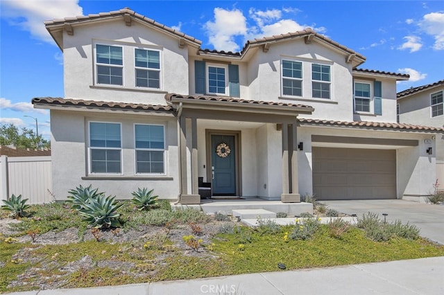 18171 Hedgerow Way, Saugus, CA 91350 - view of front of property featuring a garage, concrete driveway, stucco siding, and a tile roof