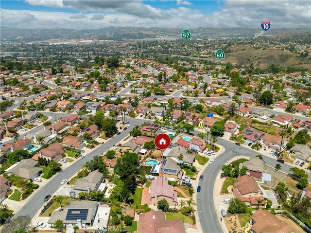 621 Foxhaven Pl, Diamond Bar, CA 91765 - aerial overview of property's location featuring nearby suburban area