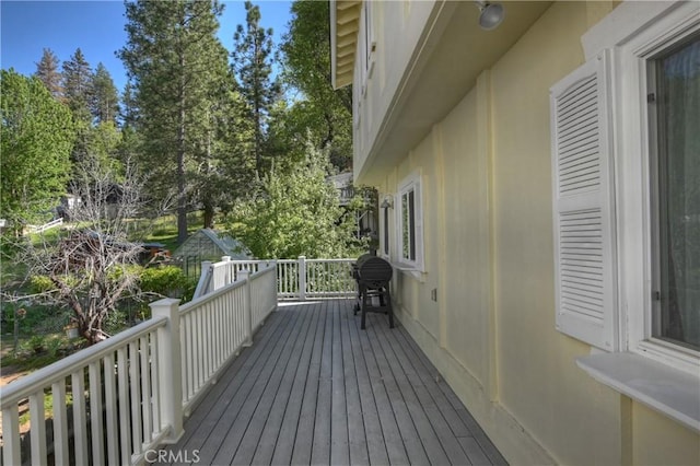 22771 Fir Ln, Crestline, CA 92325 - wooden terrace featuring area for grilling