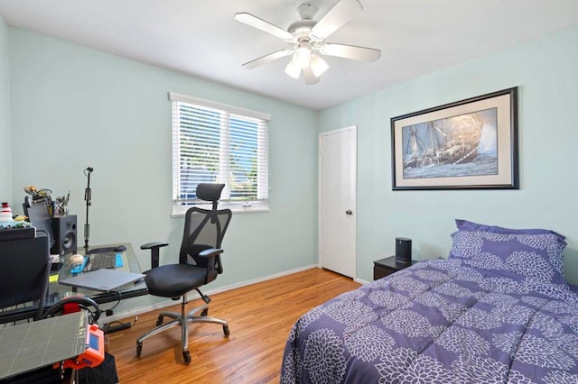 1529 Moreno St, Oceanside, CA 92054 - bedroom featuring wood finished floors, baseboards, and ceiling fan