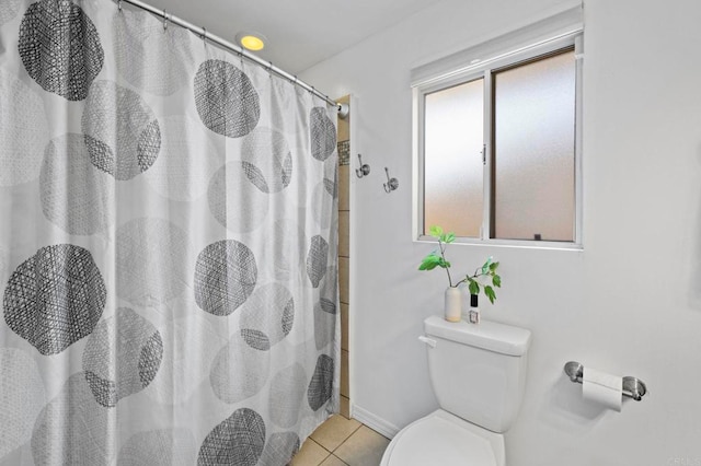 1529 Moreno St, Oceanside, CA 92054 - bathroom with tile patterned floors, toilet, and a shower with curtain