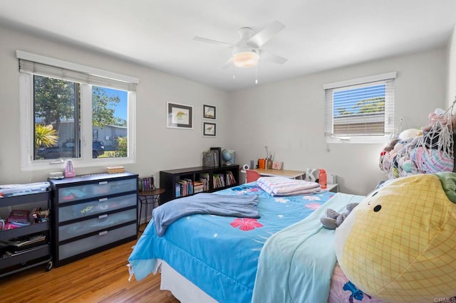 1529 Moreno St, Oceanside, CA 92054 - bedroom with wood finished floors and ceiling fan