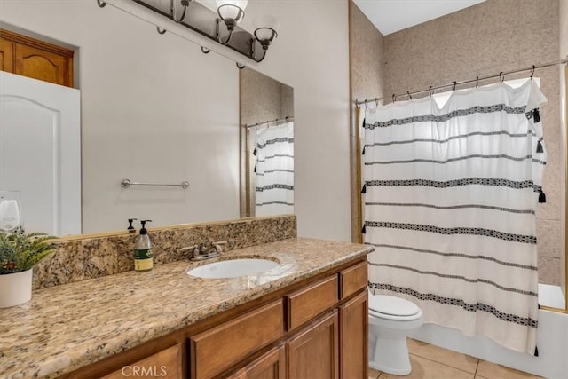 17322 Danbury Ave, Hesperia, CA 92345 - bathroom featuring vanity, tile patterned flooring, and shower / tub combo