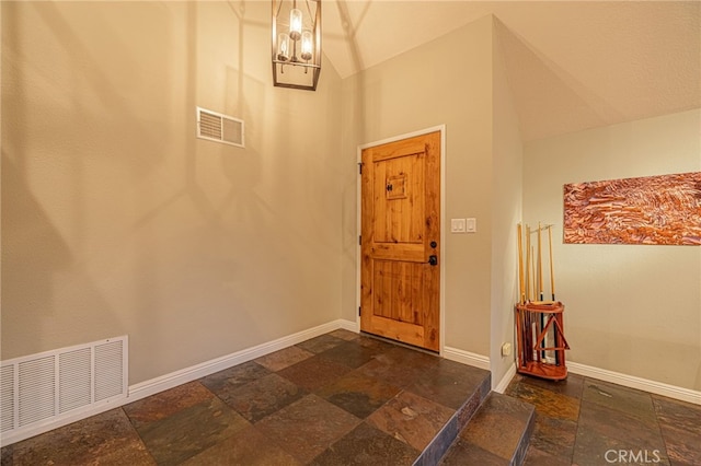 28367 Mount Stephen Ave, Canyon Country, CA 91387 - entrance foyer with stone tile flooring and lofted ceiling