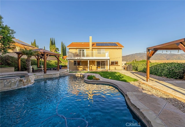 28367 Mount Stephen Ave, Canyon Country, CA 91387 - view of pool with a gazebo, a patio, and a pool with connected hot tub