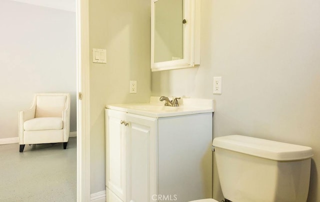 14816 Covello St, Van Nuys, CA 91405 - bathroom with vanity, toilet, and baseboards