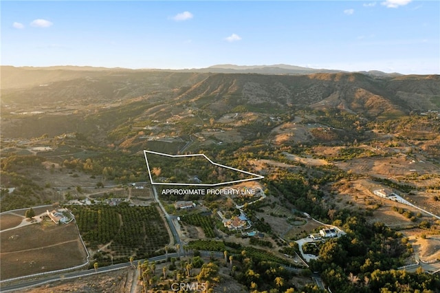 44310 Calle Bernardo, Temecula, CA 92590 - view of property location with property parcel outlined, mountains, and rural landscape