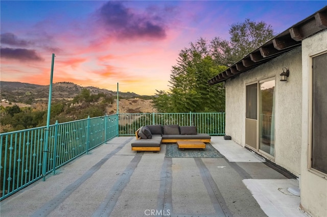 44310 Calle Bernardo, Temecula, CA 92590 - view of patio with a balcony, an outdoor hangout area, and a mountain view