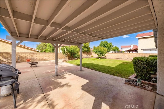 1819 Acosta Ave, Lancaster, CA 93535 - view of patio / terrace with an outdoor fire pit and area for grilling