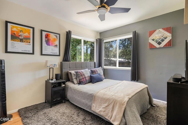 448 W Montecito Ave, Sierra Madre, CA 91024 - bedroom with baseboards and a ceiling fan
