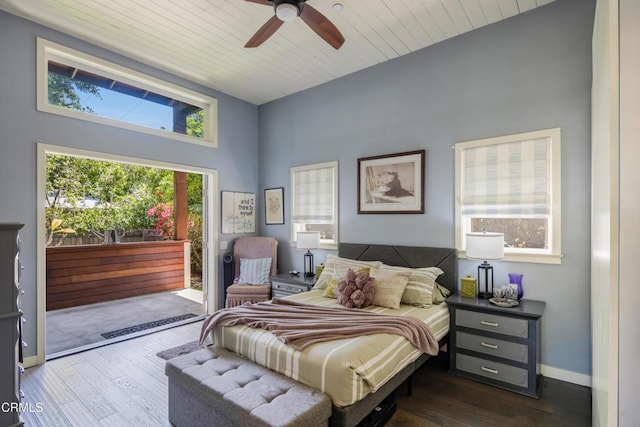 448 W Montecito Ave, Sierra Madre, CA 91024 - bedroom with multiple windows, wood finished floors, and access to exterior