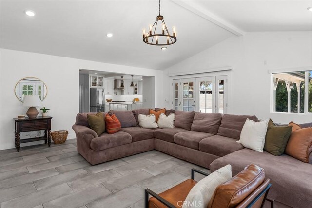 4674 Norton Pl, Riverside, CA 92506 - living area with a chandelier and recessed lighting
