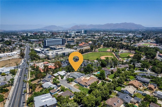 4674 Norton Pl, Riverside, CA 92506 - aerial view of property and surrounding area featuring a mountain backdrop