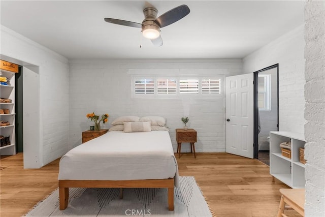 4674 Norton Pl, Riverside, CA 92506 - bedroom featuring light wood-style flooring and ceiling fan