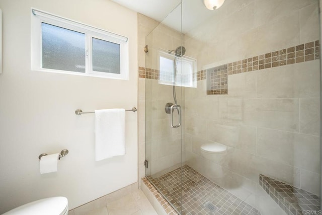 3890 Vista Campana S Unit 35, Oceanside, CA 92057 - full bath featuring toilet, a shower stall, and tile patterned flooring
