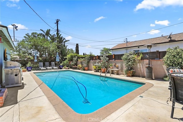 11900 Covello St, North Hollywood, CA 91605 - view of swimming pool with a patio and a fenced backyard