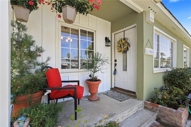 11900 Covello St, North Hollywood, CA 91605 - view of exterior entry featuring a porch and stucco siding