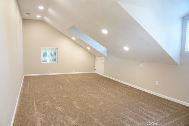 983 Venus Way, Crestline, CA 92325 - bonus room with recessed lighting, carpet, lofted ceiling, and baseboards