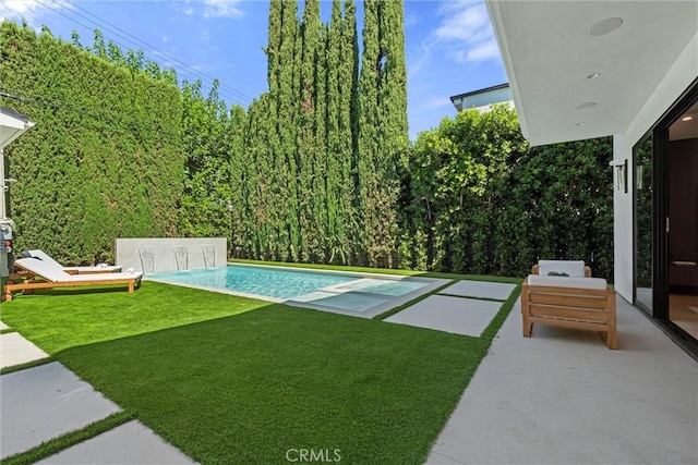 4625 Vesper Ave, Sherman Oaks, CA 91403 - view of green lawn featuring an outdoor pool and a patio area