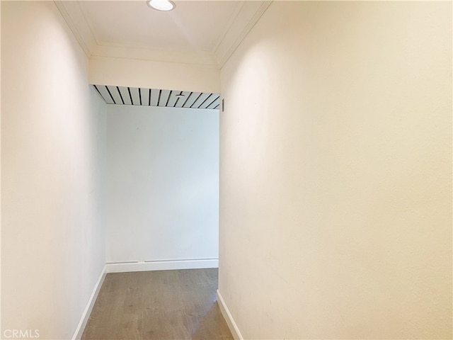 10960 Ashton Ave Unit 307, Los Angeles, CA 90024 - hallway with ornamental molding and wood finished floors